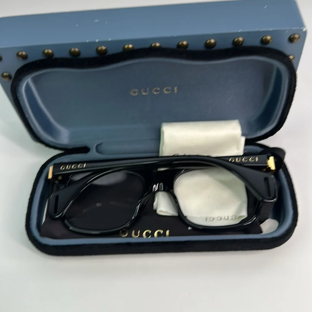 New Authentic Gucci Web GG0526O Full Rim Square Eyeglasses for Men